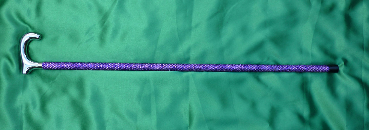 Sparkle Cane Walking Stick with purple Rhinestones and chrome
