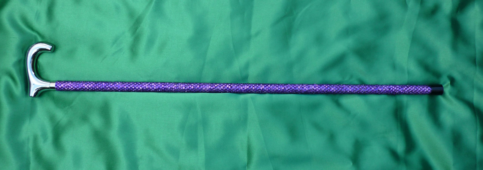 Sparkle Cane Walking Stick with purple Rhinestones and chrome