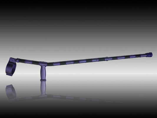 VixenCrutch in black and purple stripes