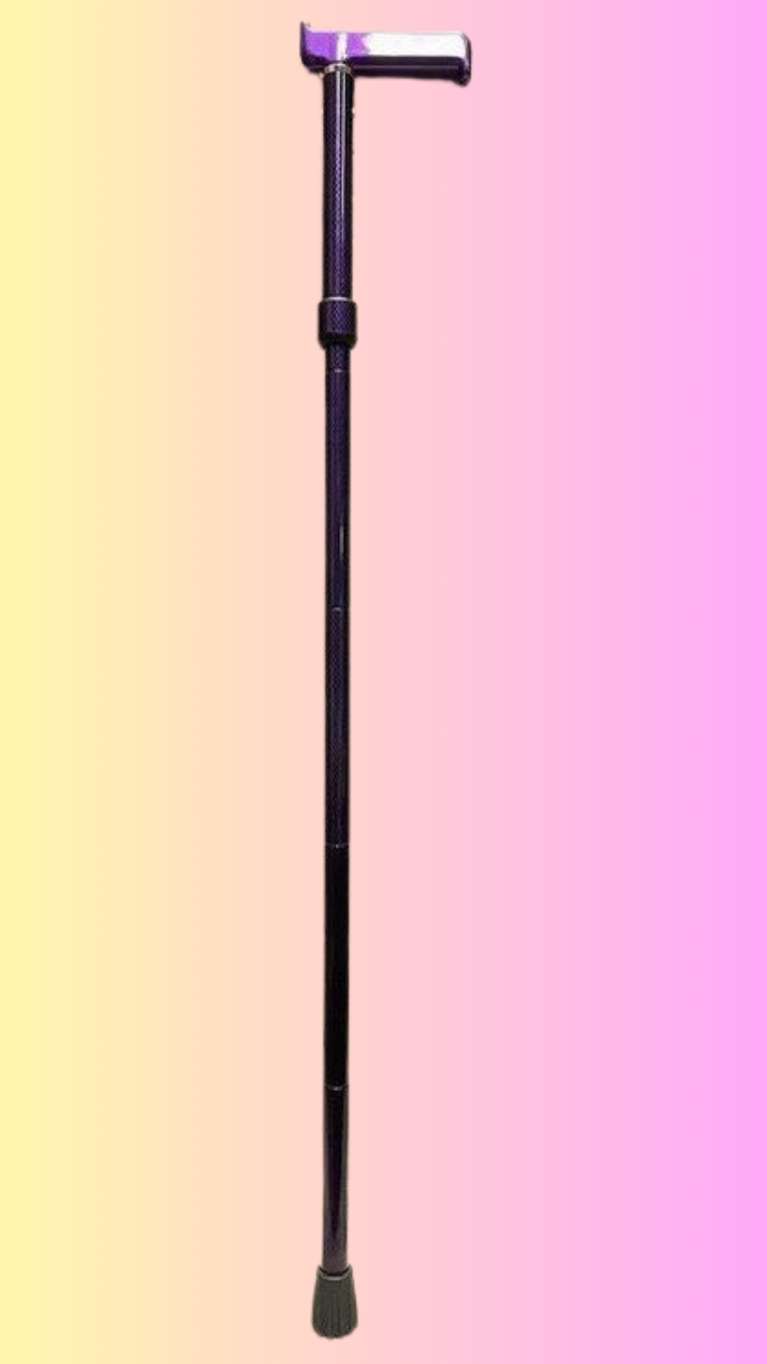 Carbon Fibre Glamstick in Matte Purple showing in a background colour of pink and yellow