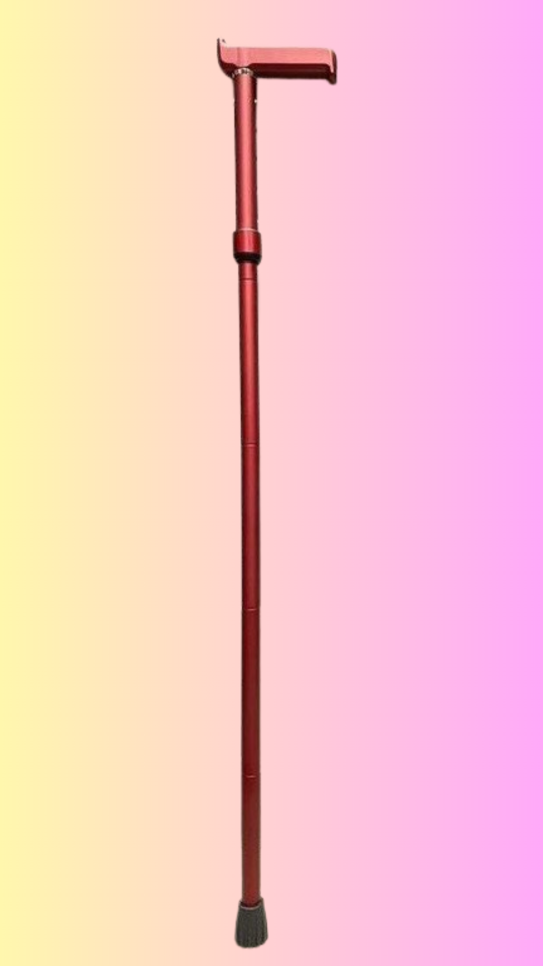 Carbon Fibre Glamstick in Gloss Red showing in a background colour of pink and yellow