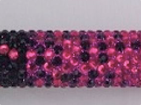 A close up of the Ombre Crutch in black and pink Diamantés