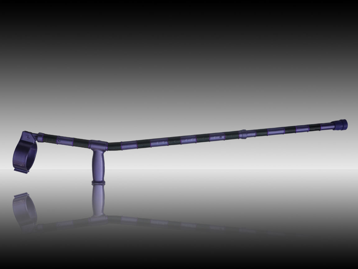 VixenCrutch in black and purple stripes